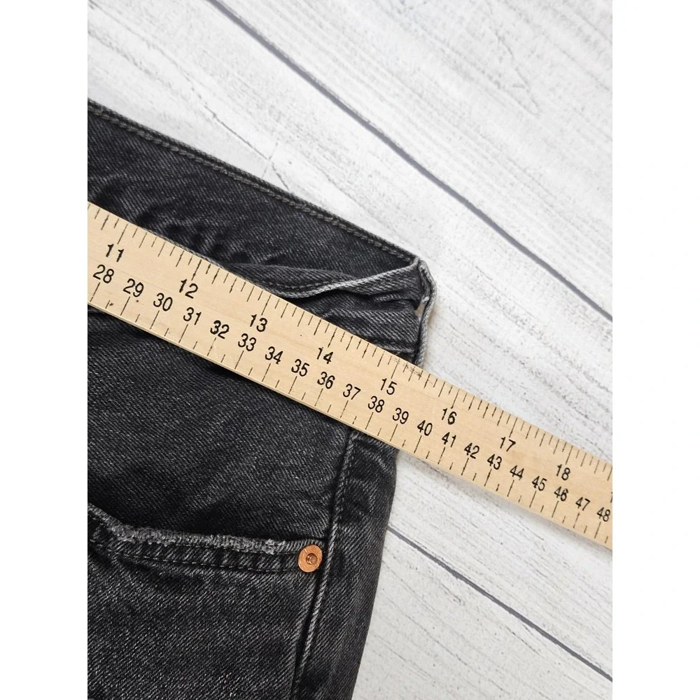 Levi's 501 Skinny Premium Jeans Womens 29x28 Black Distressed Mom Denim Pants